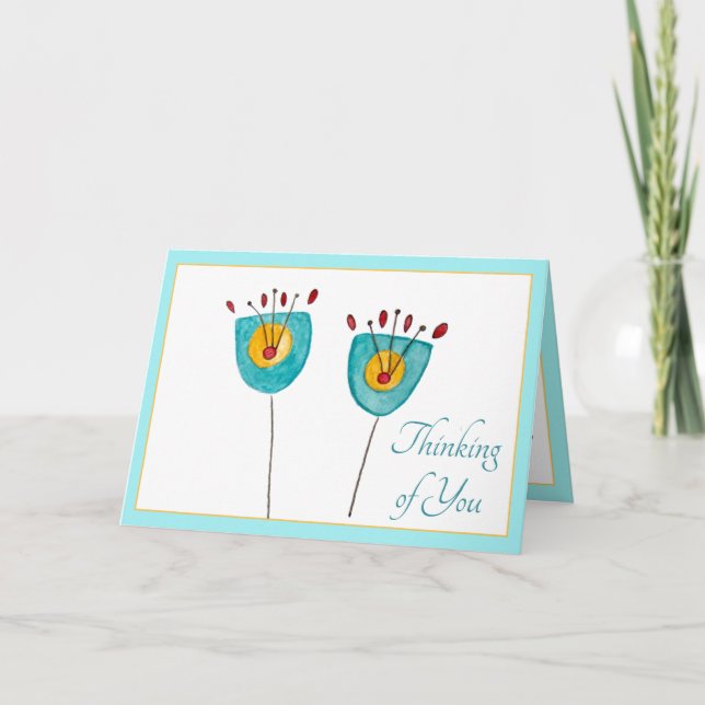 Cartão Flores chorões pensando em você (Frente)