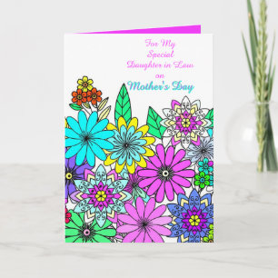 Cartão Flores Coloridas Dia das Mães Nora  