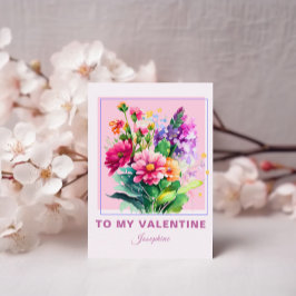 Cartão Flores Coloridas Para O Meu Dia de os namorados Na