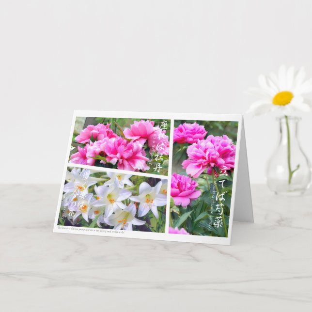 Cartão Flores comparadas a belas mulheres (Planta pequena)