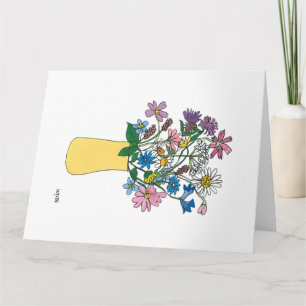 Cartão Flores contínuas floridas em vaso
