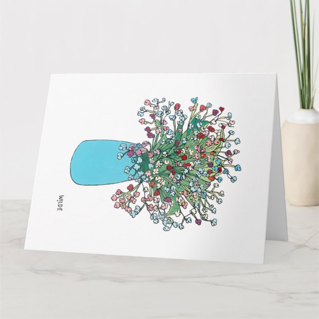 Cartão Flores contínuas floridas em vaso (Frente)