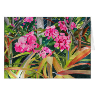 Cartão Flores cor-de-rosa