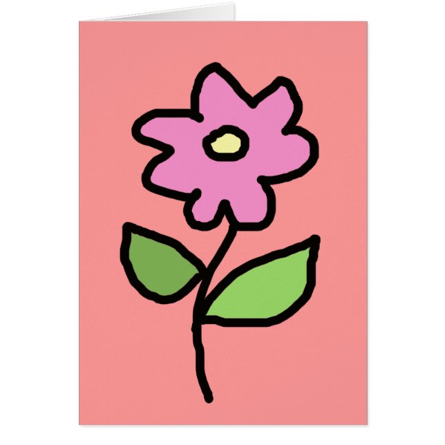 Cartão Flores Cor de Rosa (Frente)