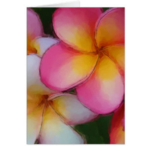 Cartão Flores cor-de-rosa do Plumeria do Frangipani