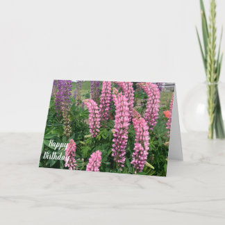 Cartão Flores Cor-de-Rosa Feliz Aniversário