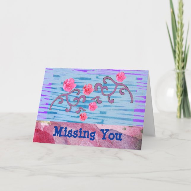 Cartão Flores Cor-de-Rosa Personalizáveis (Frente)