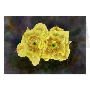 Cartão Flores da pera de Prickley