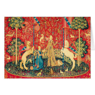 Cartão Flores da SENHORA e da UNICORN, Fantasia de Animai