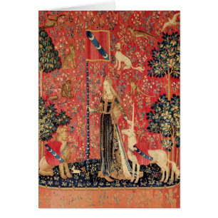 Cartão Flores da SENHORA e da UNICORN, Fantasia de Animai