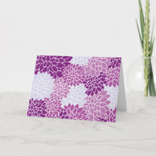 Cartão Flores Dahlia, Padrão De Flores, Dahlia Roxa