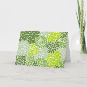 Cartão Flores Dahlia, Padrão De Flores, Dahlia Verde