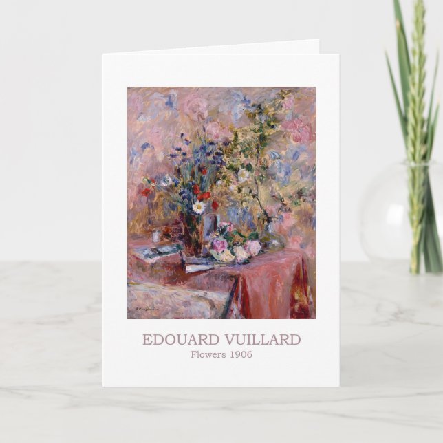 Cartão Flores de 1906 por Edouard Vuillard Feliz aniversá (Frente)