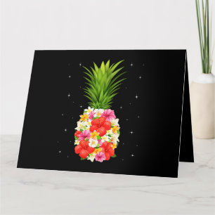 Cartão Flores de Abacaxi Mulheres Meninas Aloha Havaí Hav