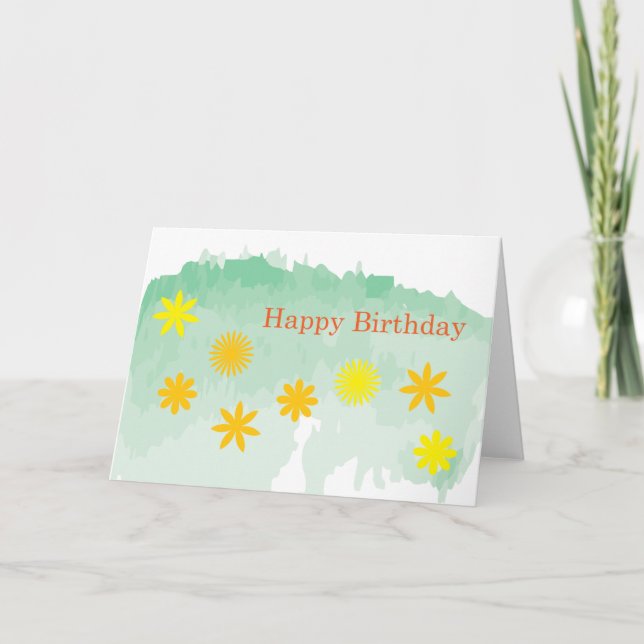 Cartão Flores de Aniversário (Frente)