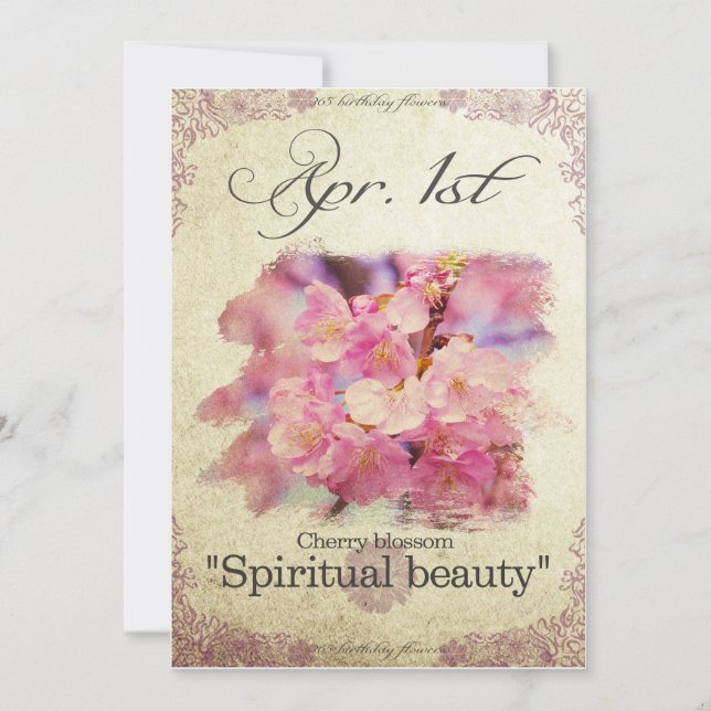 Cartão Flores de aniversário em 1 de abril, rua (Frente)