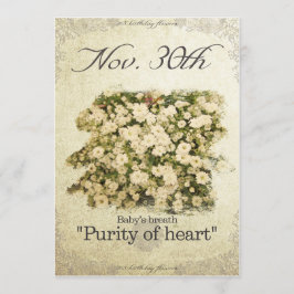 Cartão Flores de aniversário no 30 de novembro "A respira