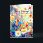 Cartão Flores de Aniversários Felizes e Coloridas<br><div class="desc">Um belo design de flor silvestre abstrato em cores brilhantes. Este lindo cartão de flor de prado faz o cartão de aniversário floral perfeito para iluminar o dia de alguém. Um design floral brilhante e colorido adequado para muitas ocasiões. Personalize a saudação frontal para fazer um cartão exclusivo.</div>