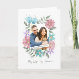 Cartão Flores de Aquarela Personalizadas de Fotografias d