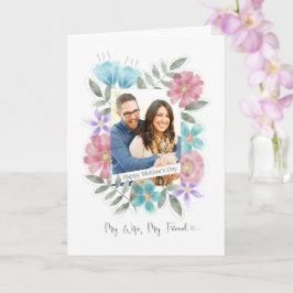 Cartão Flores de Aquarela Personalizadas de Fotografias d