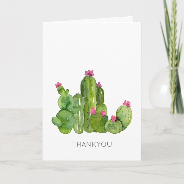 Cartão Flores de Arte Cactus OBRIGADAS AO Deserto Sudoest (Frente)