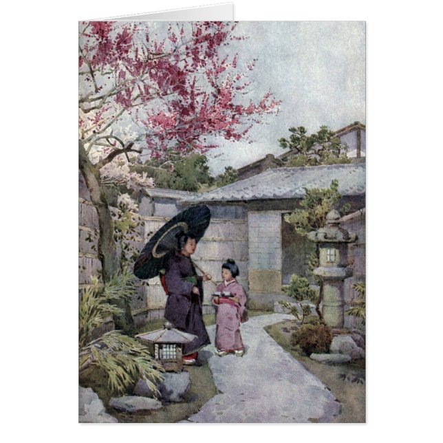 Cartão Flores de cerejeira (Frente)