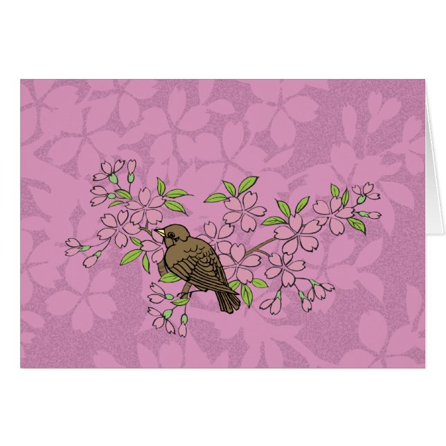 Cartão Flores de cerejeira (Frente Horizontal)