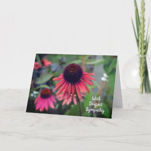 Cartão Flores de Cone Vermelho Echinacea com simpatia