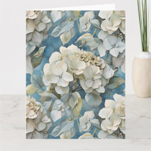 Cartão Flores de cor azul-d'água, cor Elegante