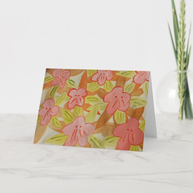 Cartão Flores de Cores de Queda (Frente)