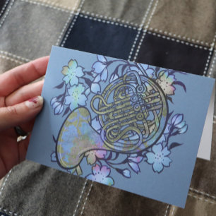 Cartão Flores de Corno Azul Francês Classe de Banda