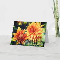 Flores de Dália Laranja e Amarelo Com Simpatia