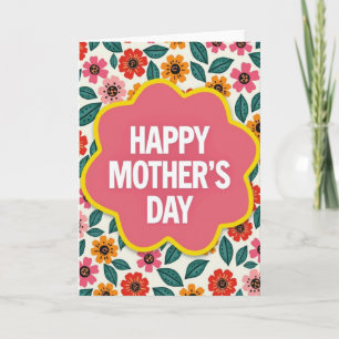 Cartão Flores de Dia das Mães Card Brilhante