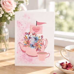 Cartão Flores de Dia de as mães de 5"x7" em um chalé