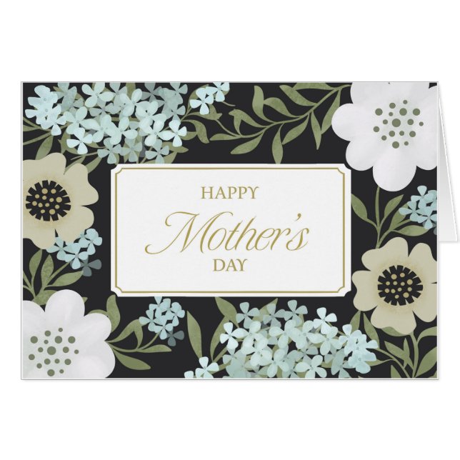 Cartão Flores de Dia de as mães Elegante (Frente Horizontal)