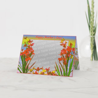 Cartão Flores de Dia de as mães felizes (quadro fotográfi