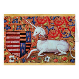 CARTÃO FLORES DE FANTASIA UNICORN E MEDIEVAL, MOTIFOS FLO