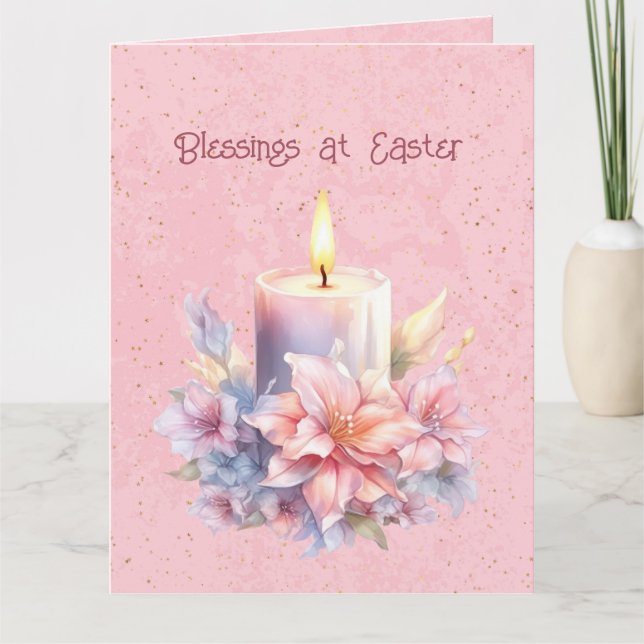 Cartão Flores de felz pascoa (Frente)