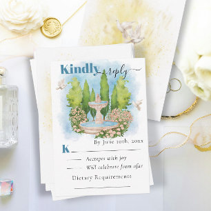 Cartão Flores de Fonte Elegante faz Casamento de Verão RS