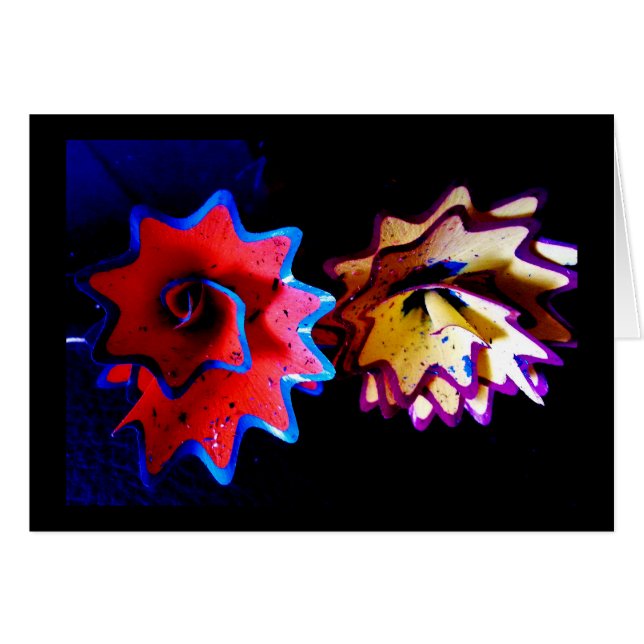 Cartão Flores de Formas de Lápis (Frente Horizontal)