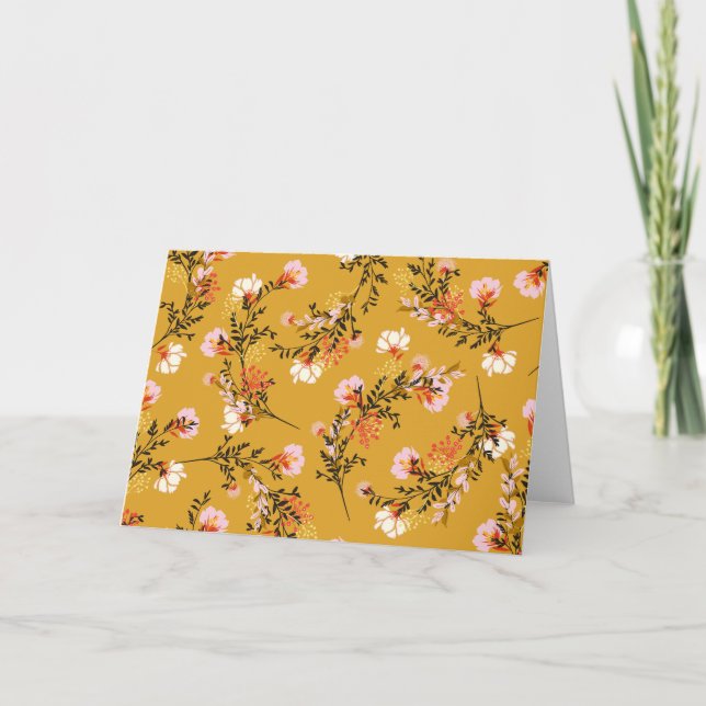 Cartão flores de fundo amarelo (Frente)