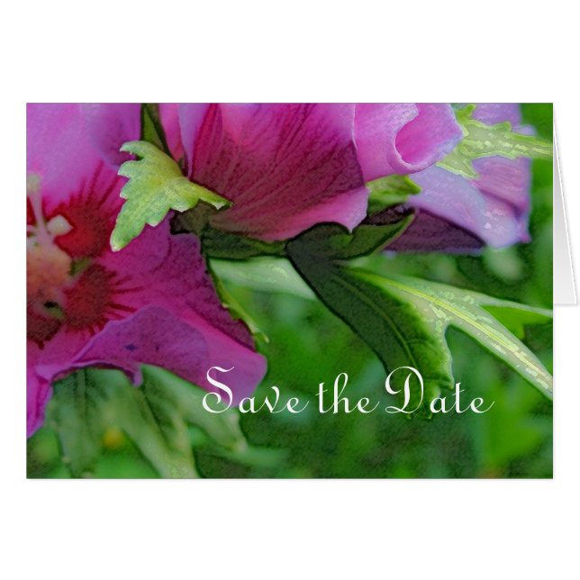 Cartão Flores de hiscus púrpura (Frente Horizontal)