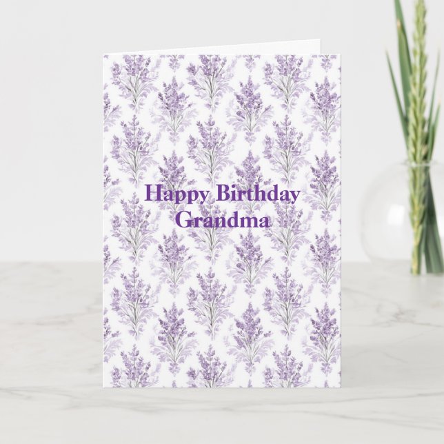 Cartão Flores de Lavanda Aniversário (Frente)