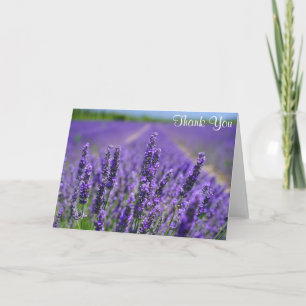 Cartão Flores De lavanda Bonito Floral Roxo Obrigado