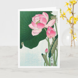 Cartão Flores de lótus florescentes - Ohara Koson - Arte