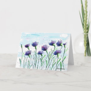 Cartão Flores de Milho de Aquarela, Impressão de Arte Fol
