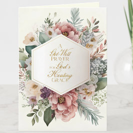 Cartão Flores de Oração de Cura Rápida Virgem Maria