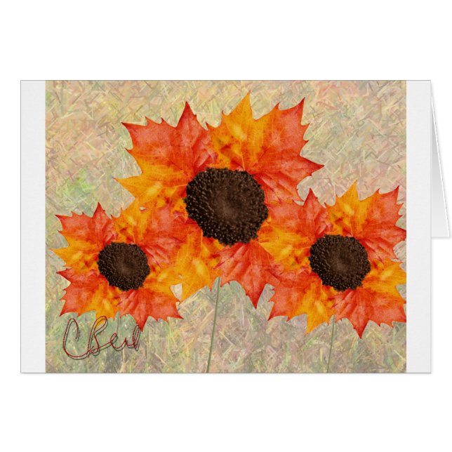 Cartão Flores de outono (Frente Horizontal)