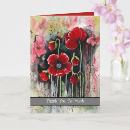 Cartão Flores De Papoila Em Aquarela