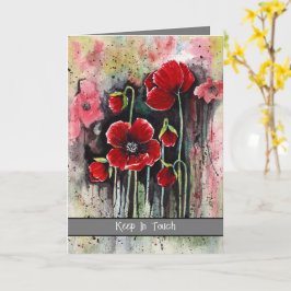 Cartão Flores De Papoila Em Aquarela